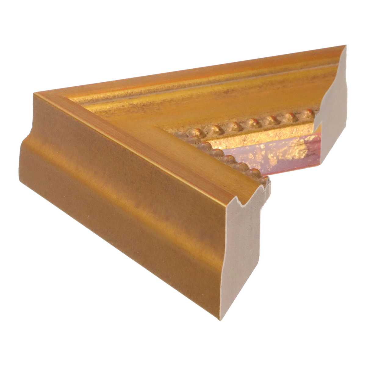 Side view of Laurel picture frame in gold