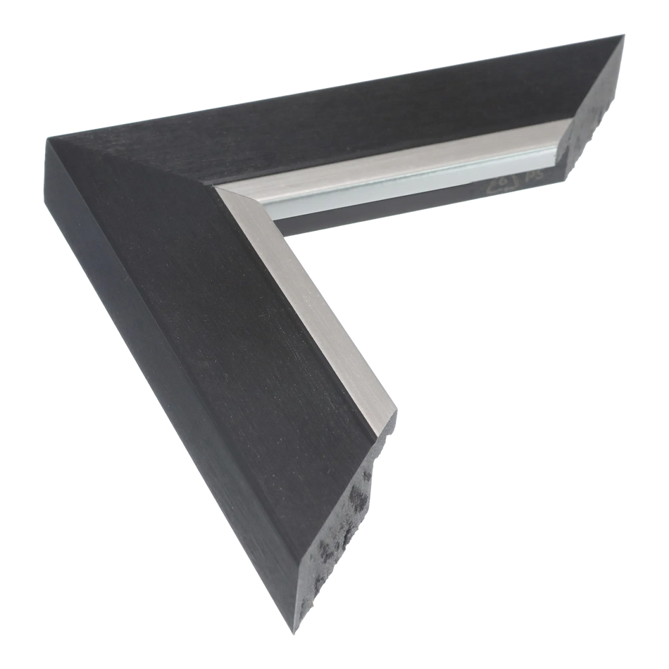 Inset in black & silver picture frame