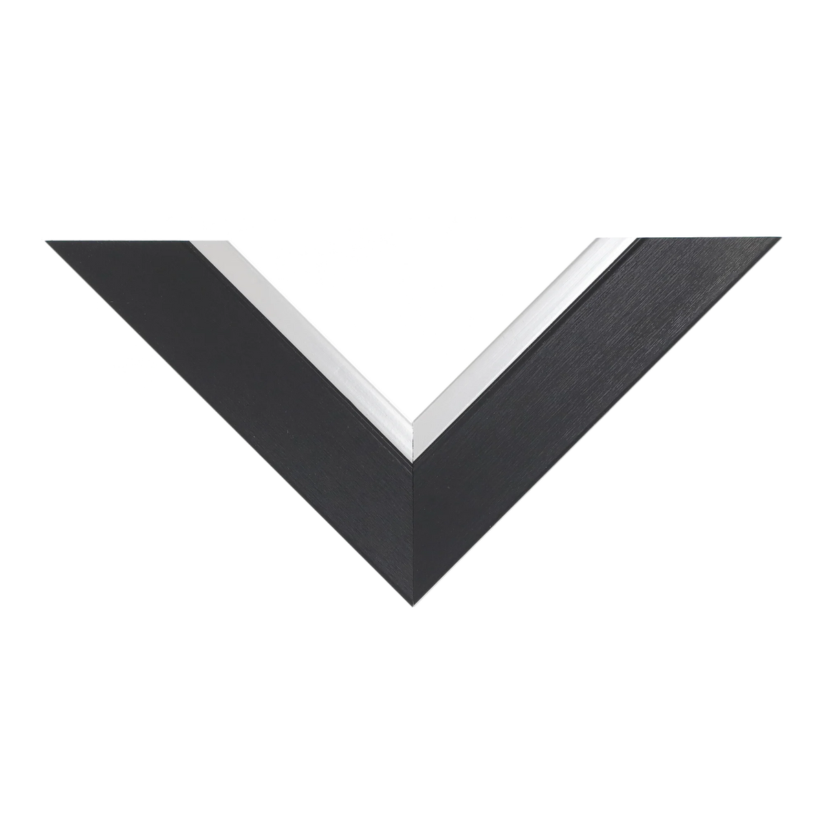 Top view of Inset picture frame in black & silver