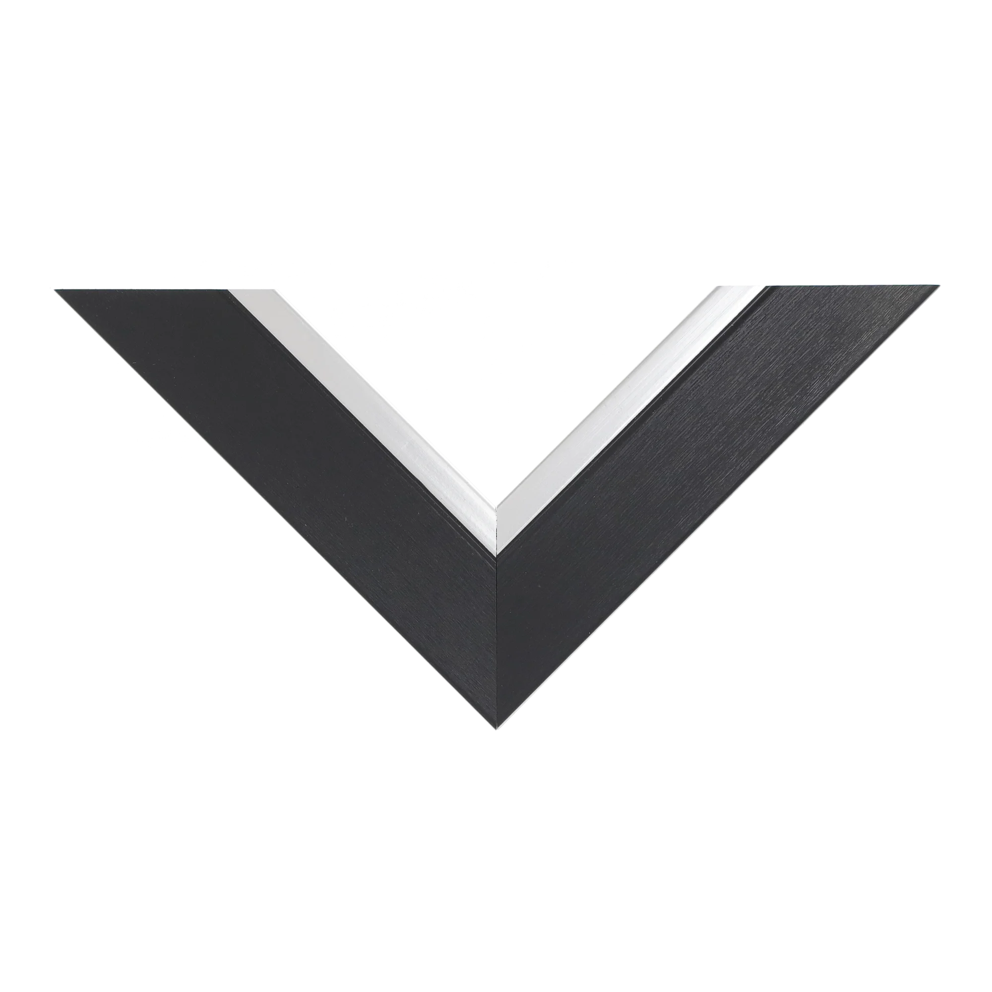 Top view of Inset picture frame in black & silver