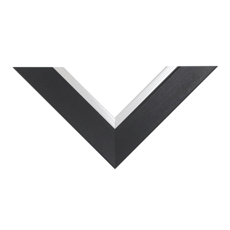 Top view of Inset picture frame in black & silver