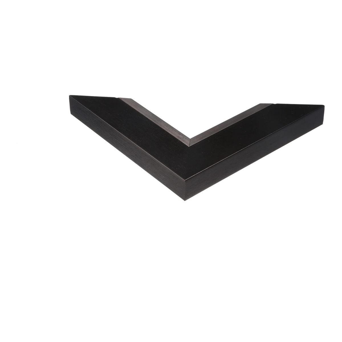 Corner view of Inset in black & silver picture frame