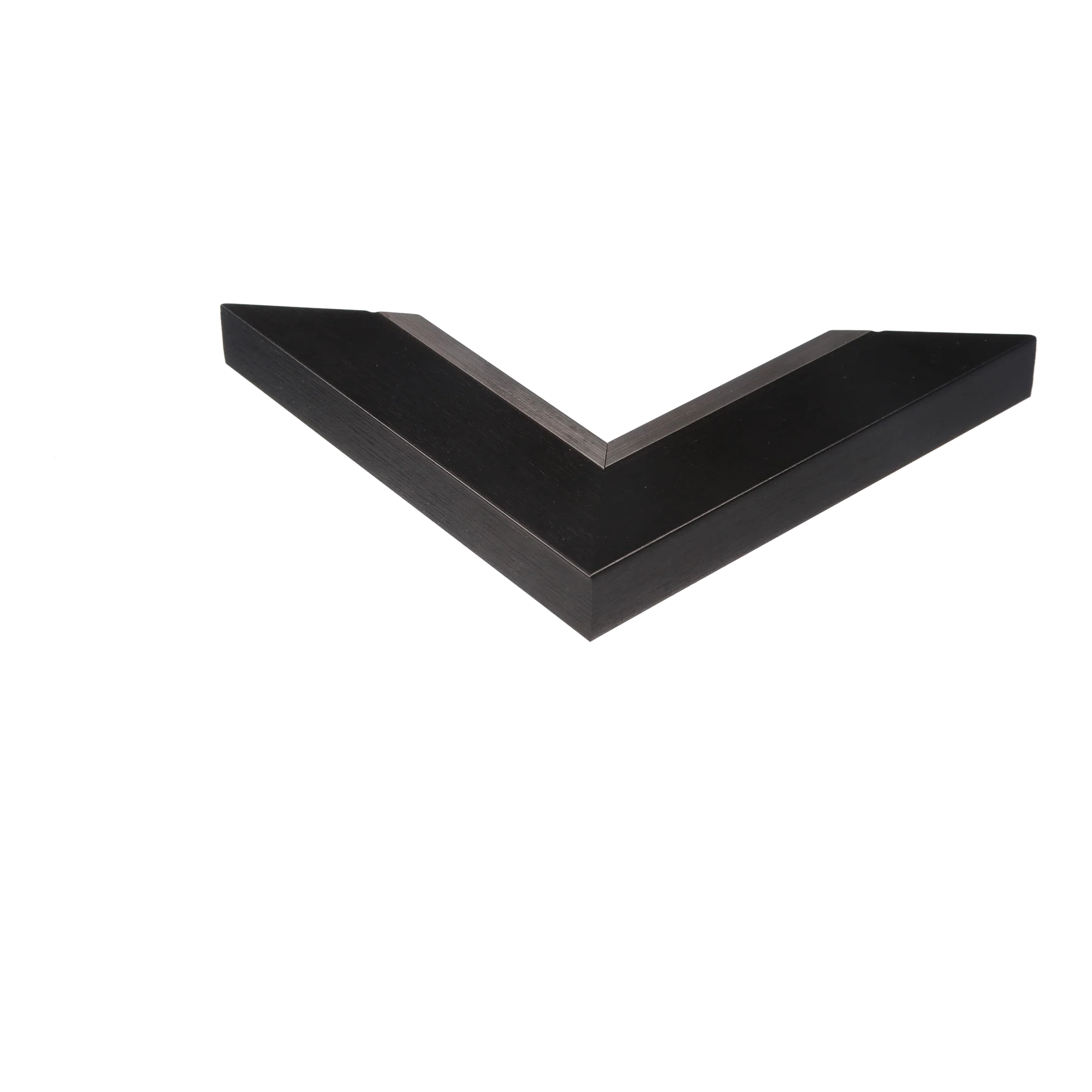 Corner view of Inset in black & silver picture frame