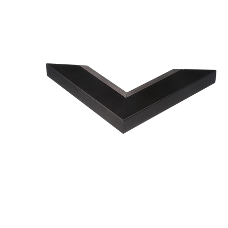 Corner view of Inset in black & silver picture frame