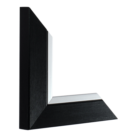 Vertical view of inset black & silver picture frame