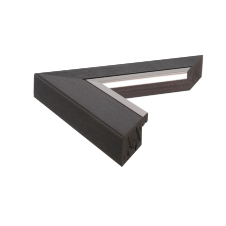 Side view of Inset picture frame in black & silver