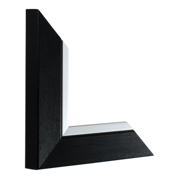 Vertical view of inset black & silver picture frame sample