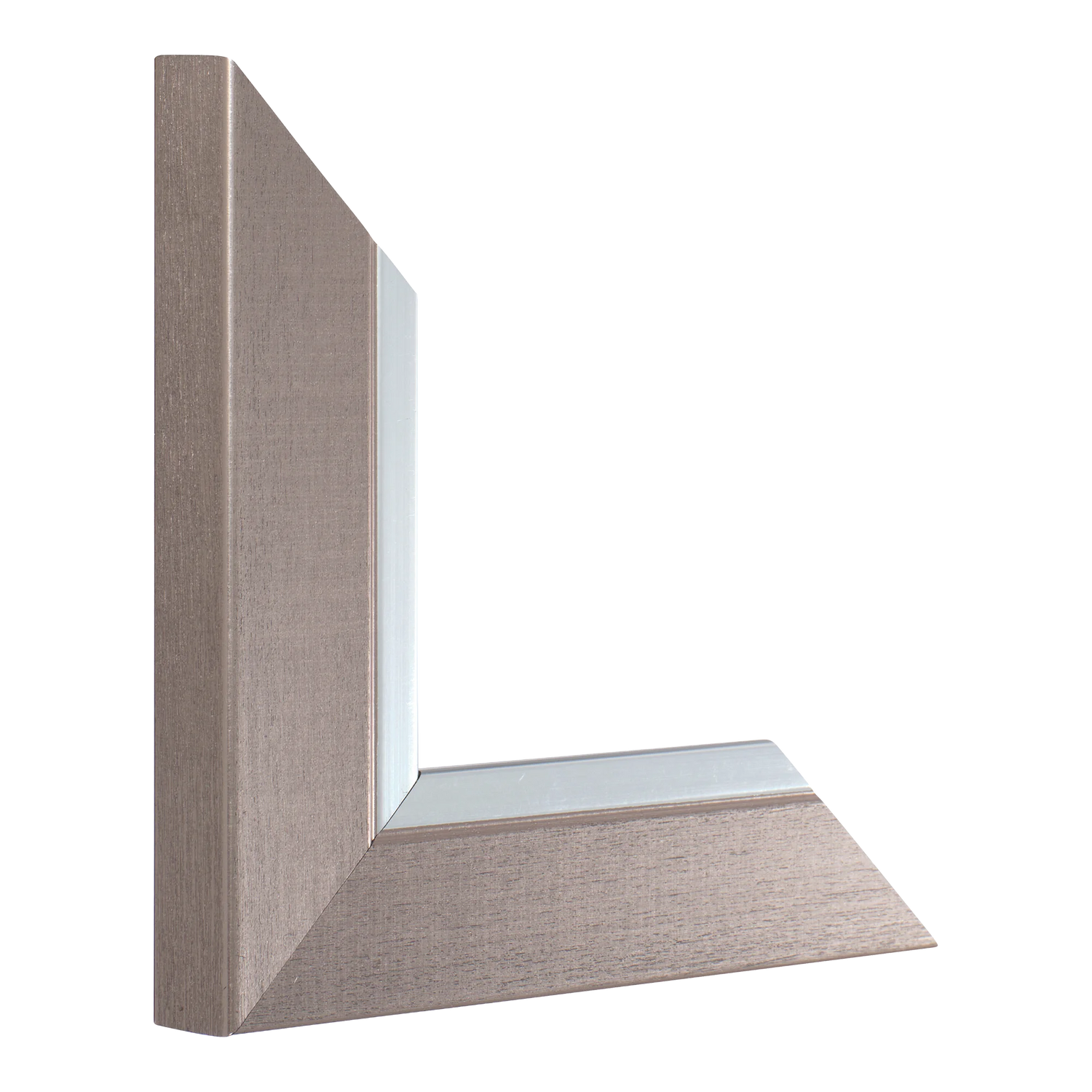 Vertical view of inset gunmetal & silver picture frame