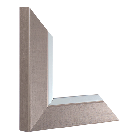 Vertical view of inset gunmetal & silver picture frame