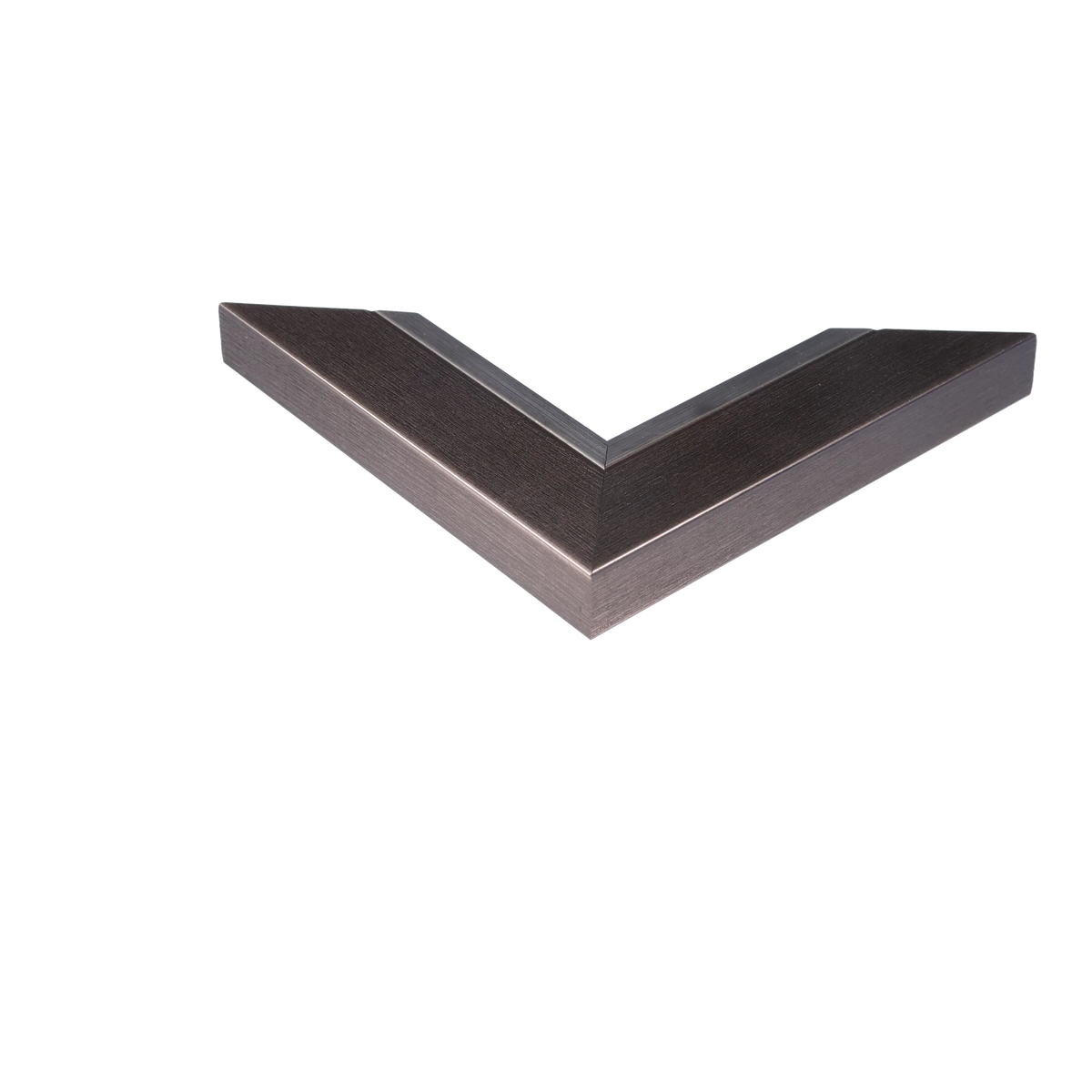 Corner view of Inset in gunmetal & silver picture frame