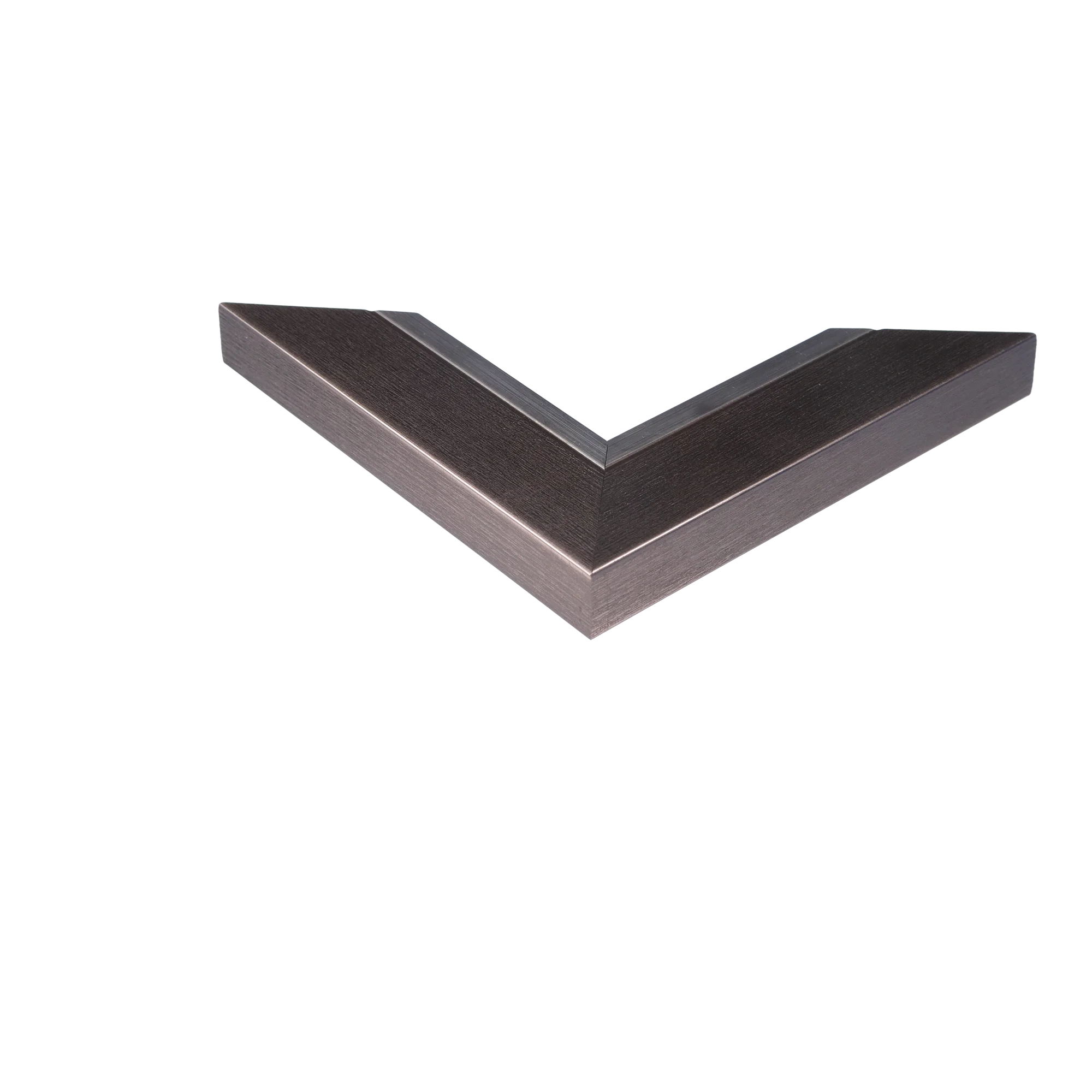 Corner view of Inset in gunmetal & silver picture frame