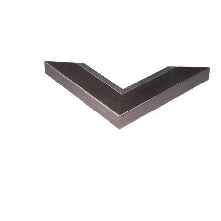 Corner view of Inset in gunmetal & silver picture frame