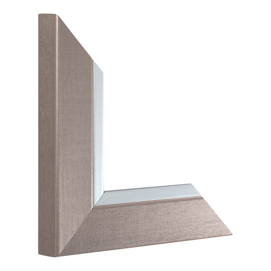 Vertical view of inset gunmetal & silver picture frame