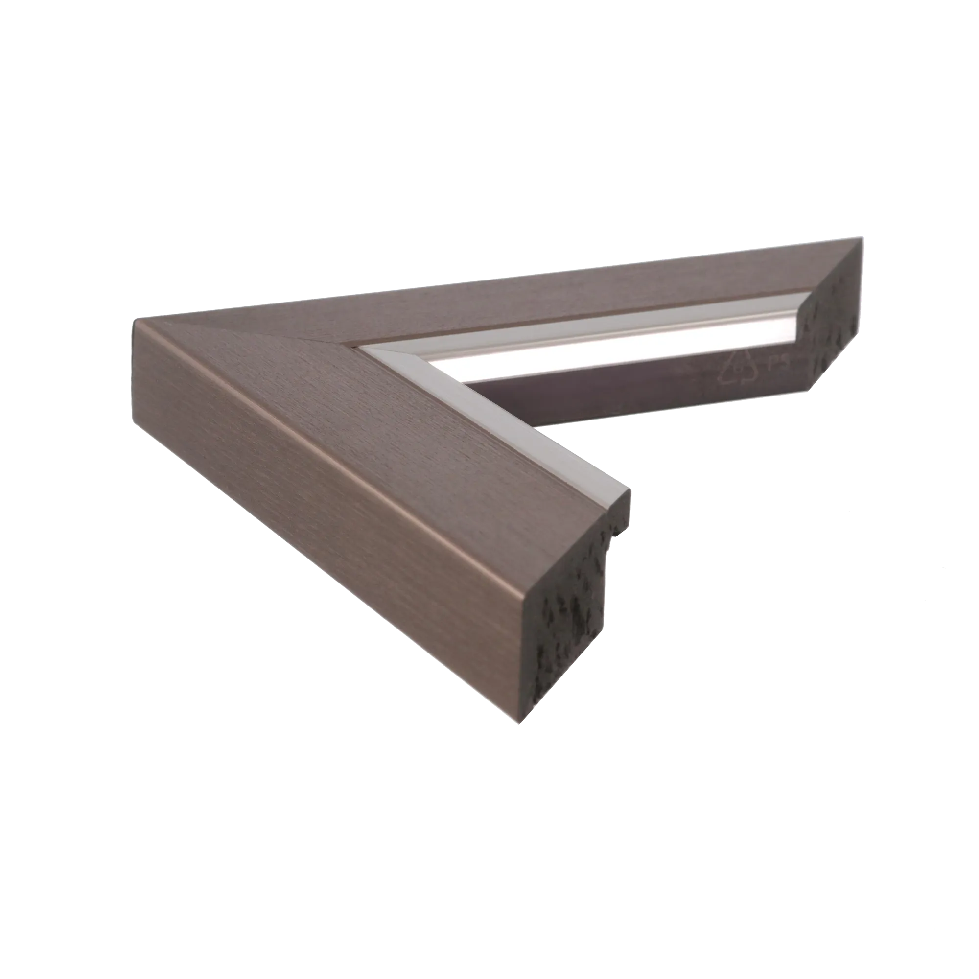 Side view of Inset picture frame in gunmetal & silver
