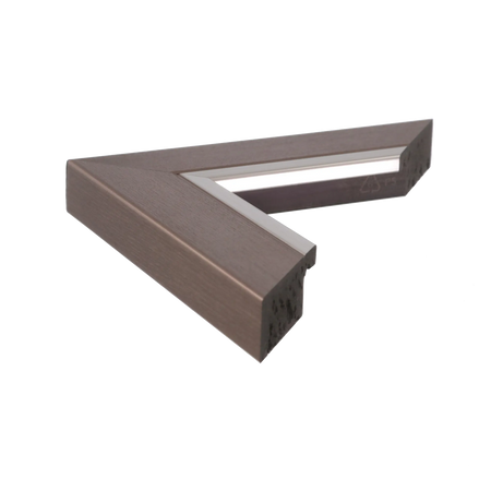 Side view of Inset picture frame in gunmetal & silver