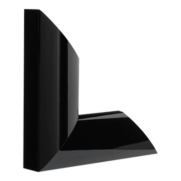 Vertical view of lacquer black picture frame