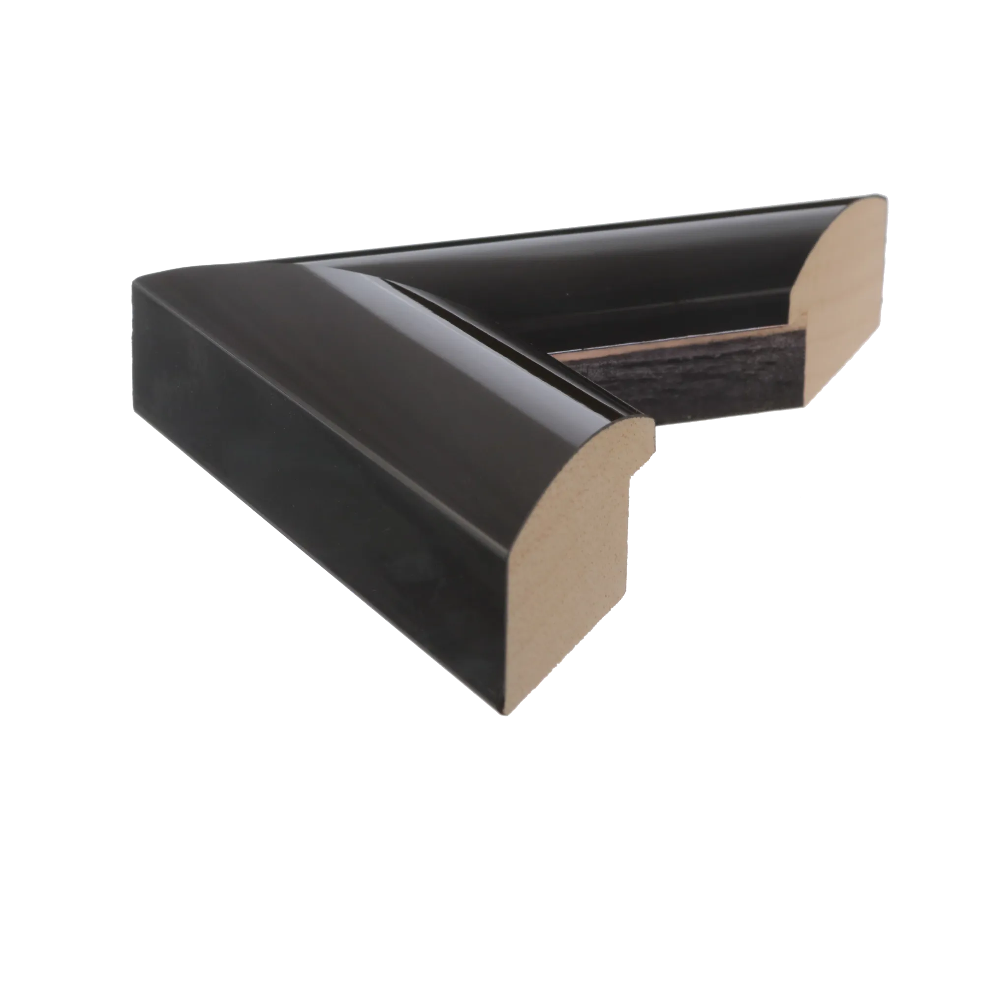 Side view of Lacquer picture frame in black