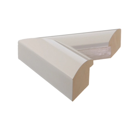 Side view of Lacquer picture frame in white