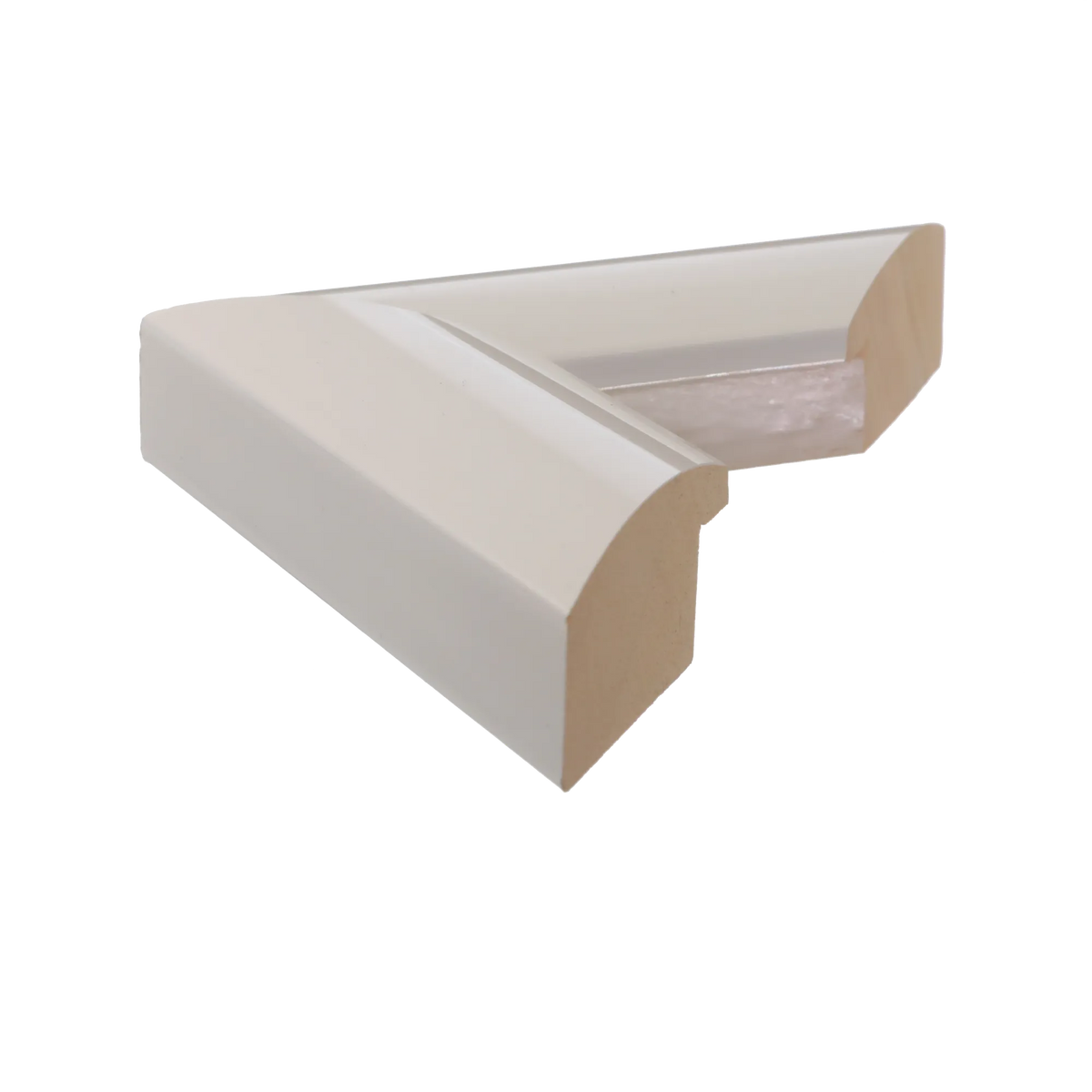 Side view of Lacquer picture frame in white