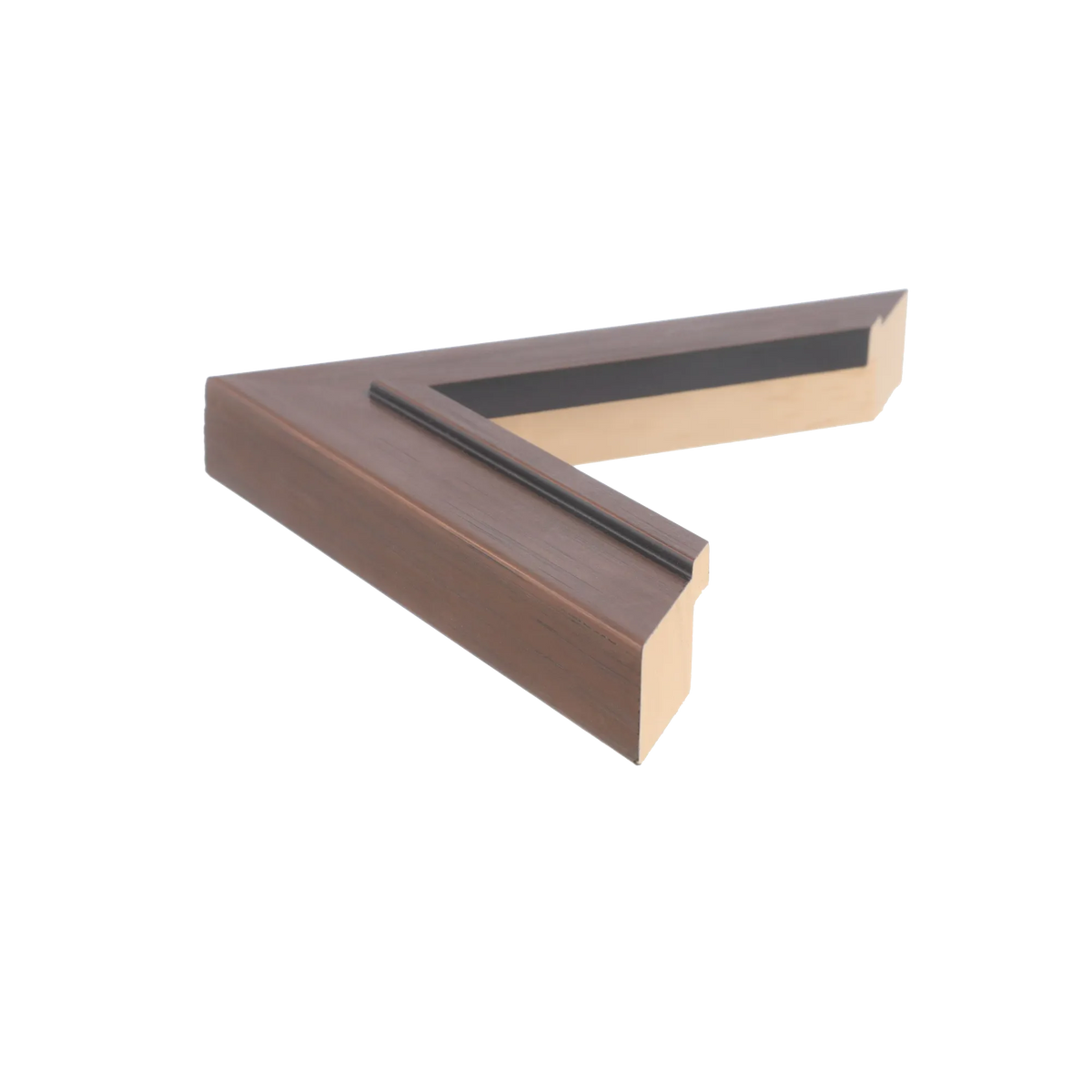 Side view of Lined picture frame in bronze