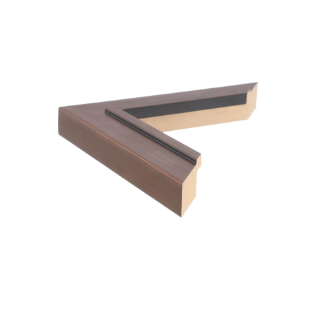 Side view of Lined picture frame in bronze