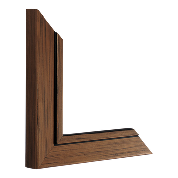 Vertical view of lined bronze picture frame sample