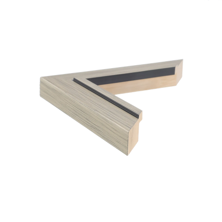 Side view of Lined picture frame in champagne