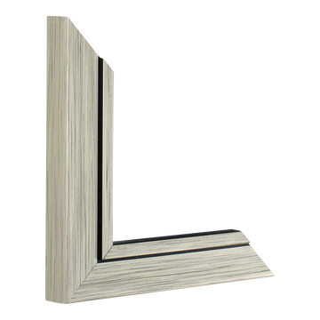 Vertical view of lined champagne picture frame