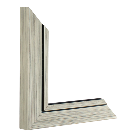 Vertical view of lined champagne picture frame sample