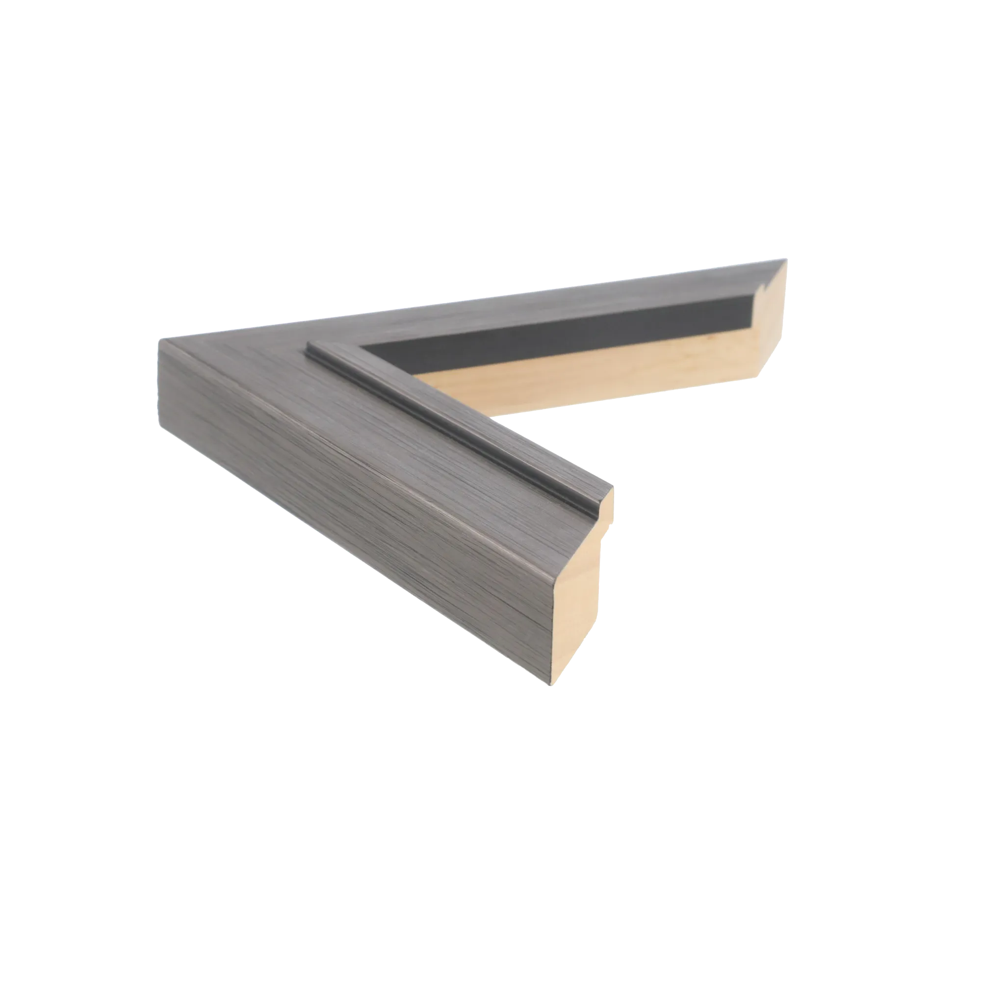 Side view of Lined picture frame in pewter