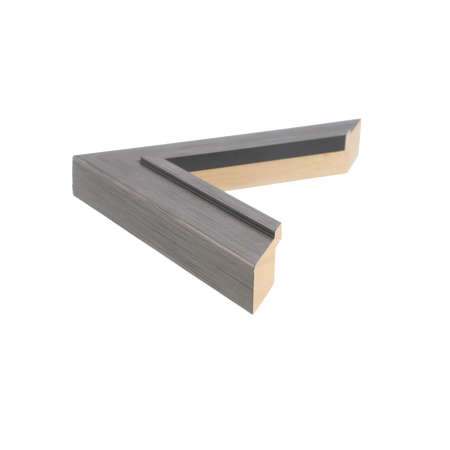 Side view of Lined picture frame in pewter