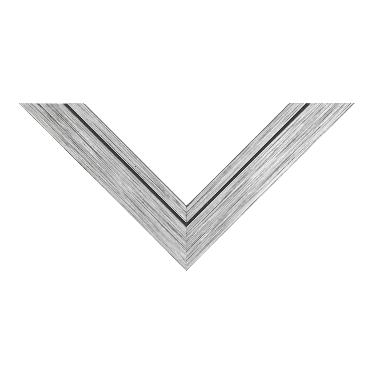 Top view of Lined picture frame in silver