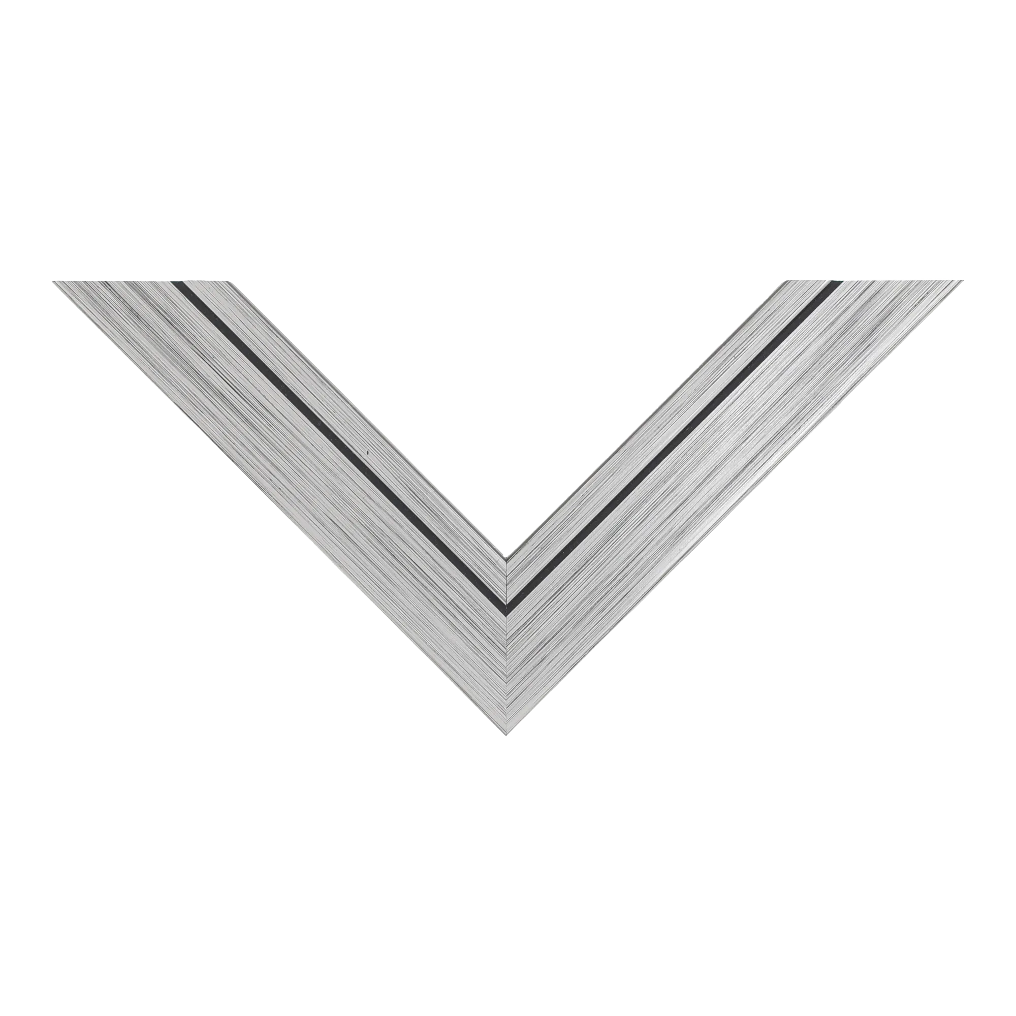 Top view of Lined picture frame in silver