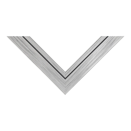 Top view of Lined picture frame in silver