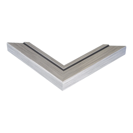 Corner view of Lined in silver picture frame