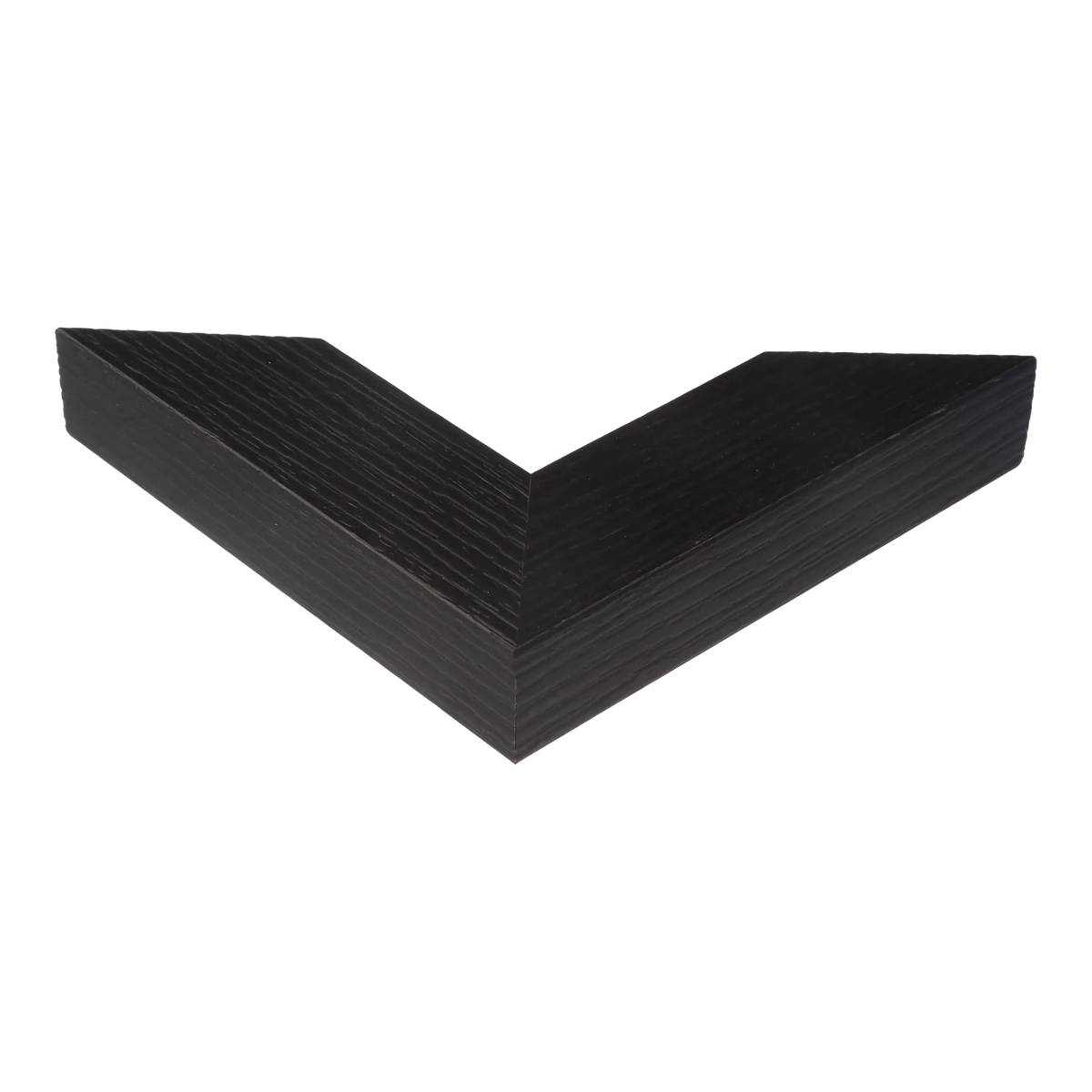 Corner view of Linear II in black grain picture frame