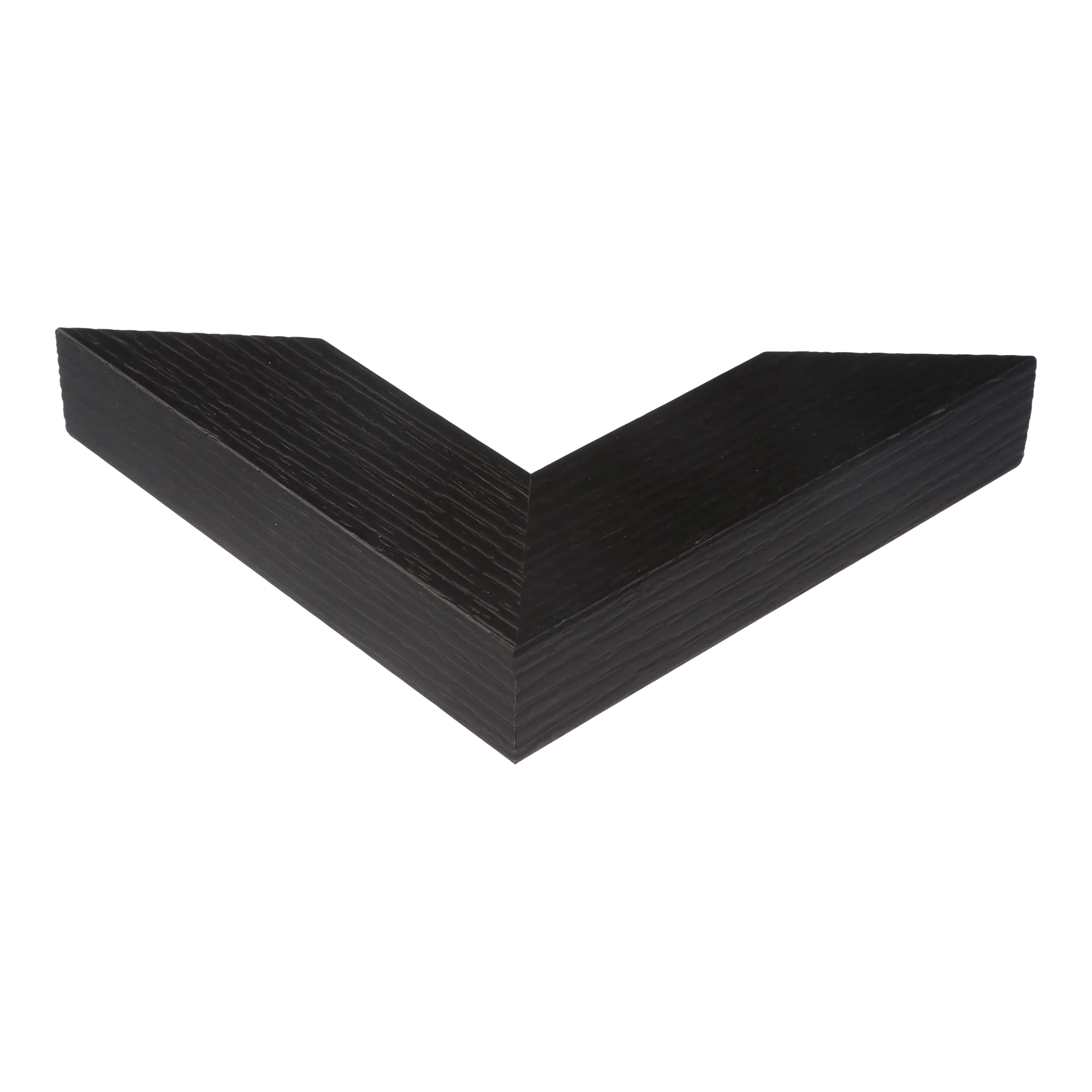 Corner view of Linear II in black grain picture frame