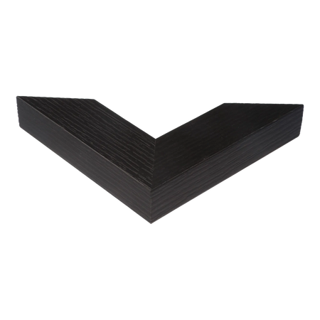 Corner view of Linear II in black grain picture frame