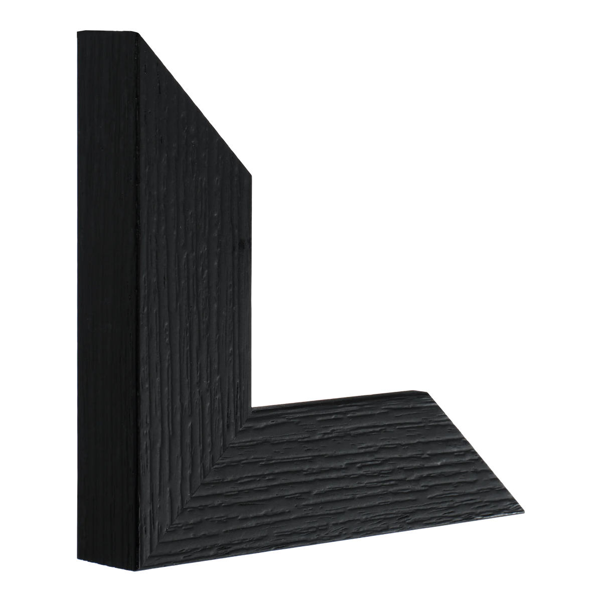 Vertical view of linear ii black grain picture frame
