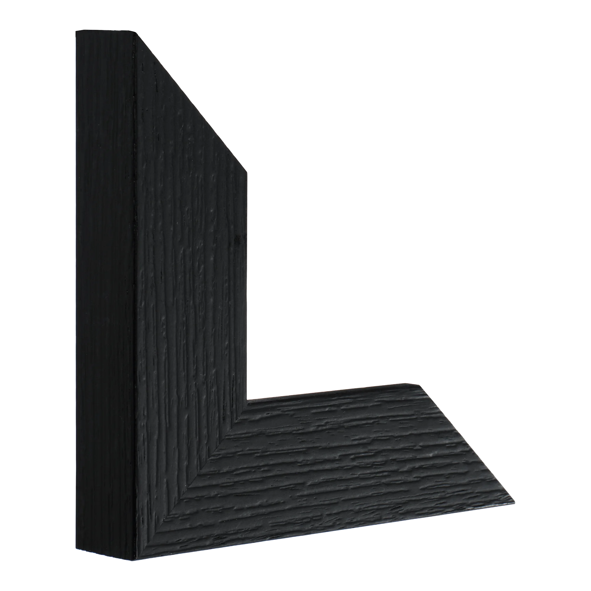 Vertical view of linear ii black grain picture frame