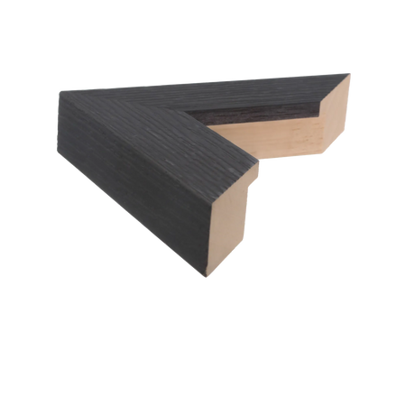 Side view of Linear II picture frame in black grain