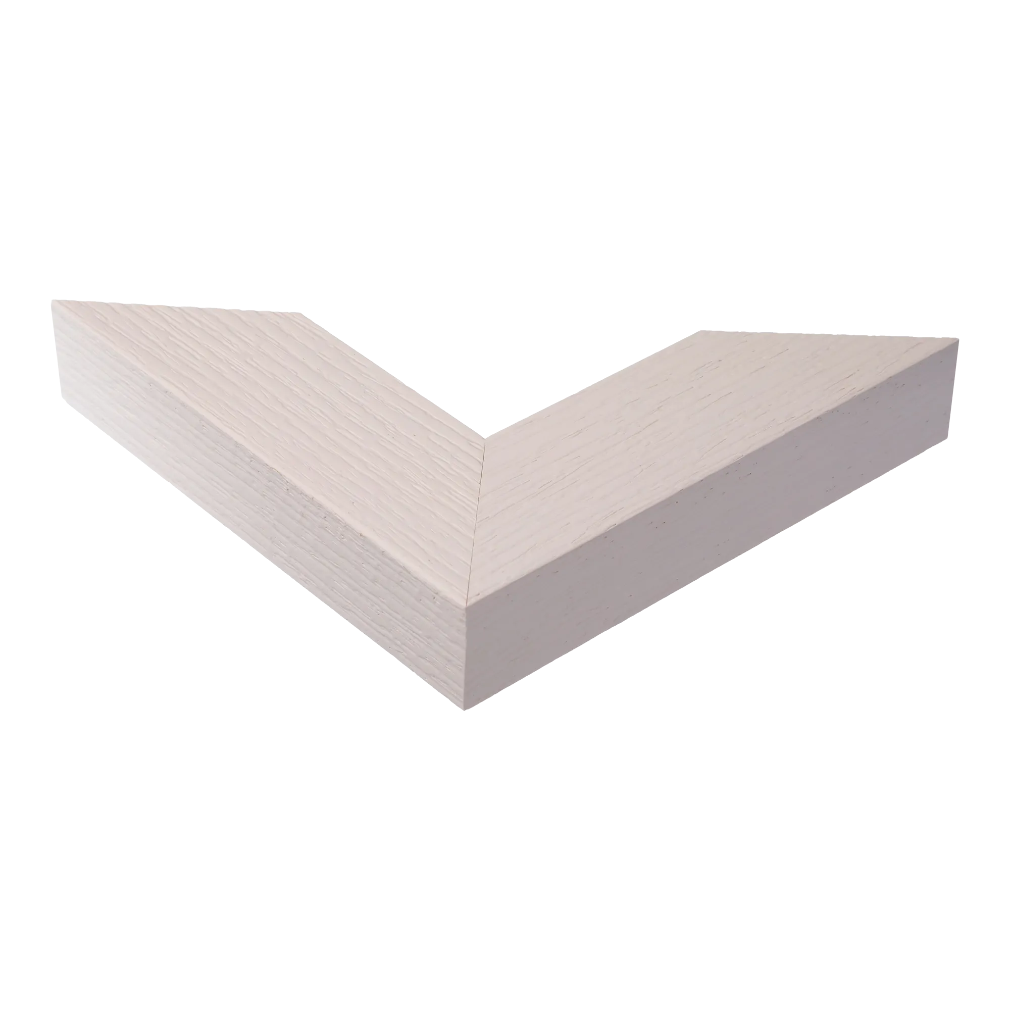 Corner view of Linear II in white grain picture frame