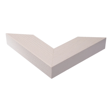 Corner view of Linear II in white grain picture frame