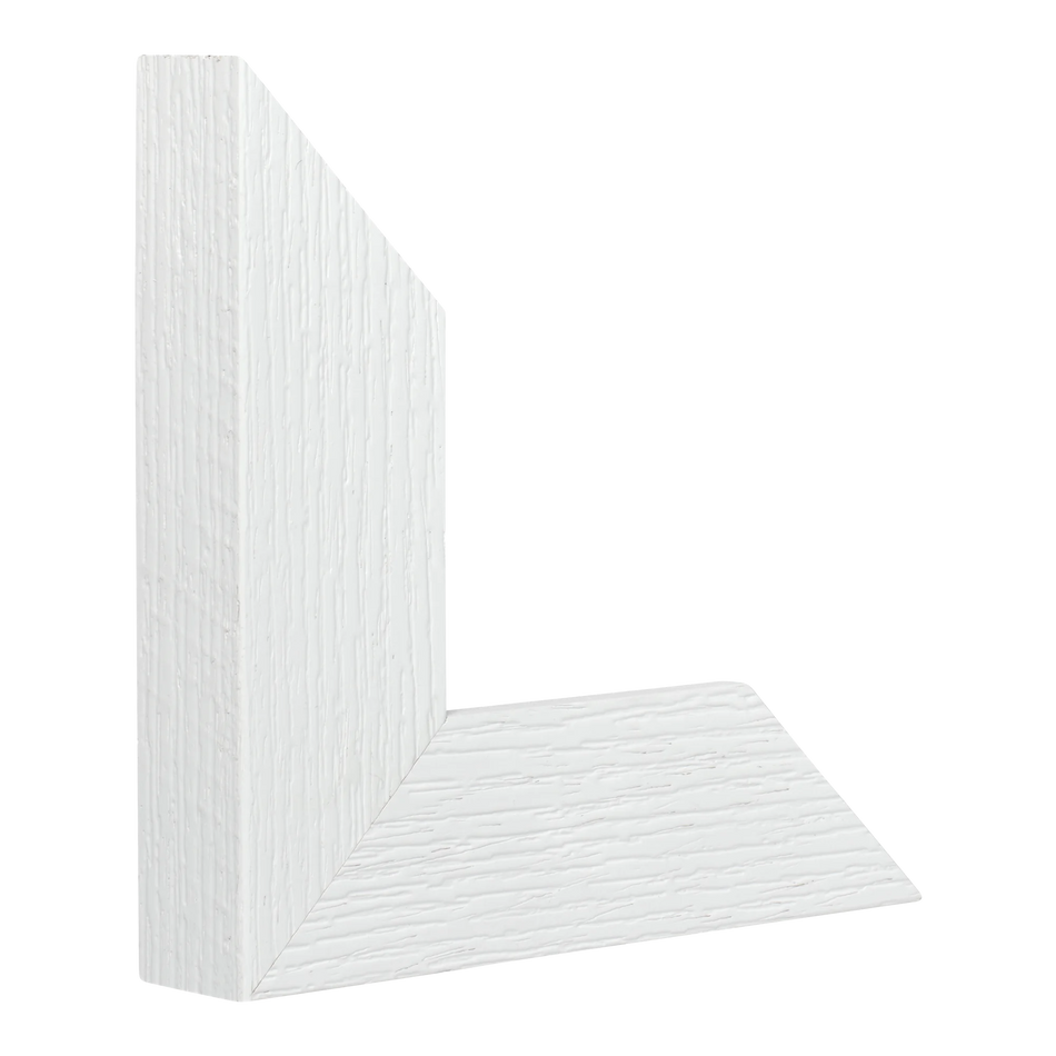 Vertical view of linear ii white grain picture frame sample