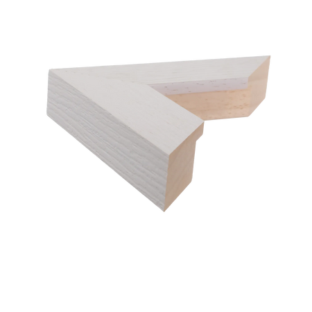 Side view of Linear II picture frame in white grain