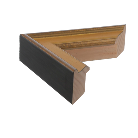 Side view of Majestic picture frame in gold