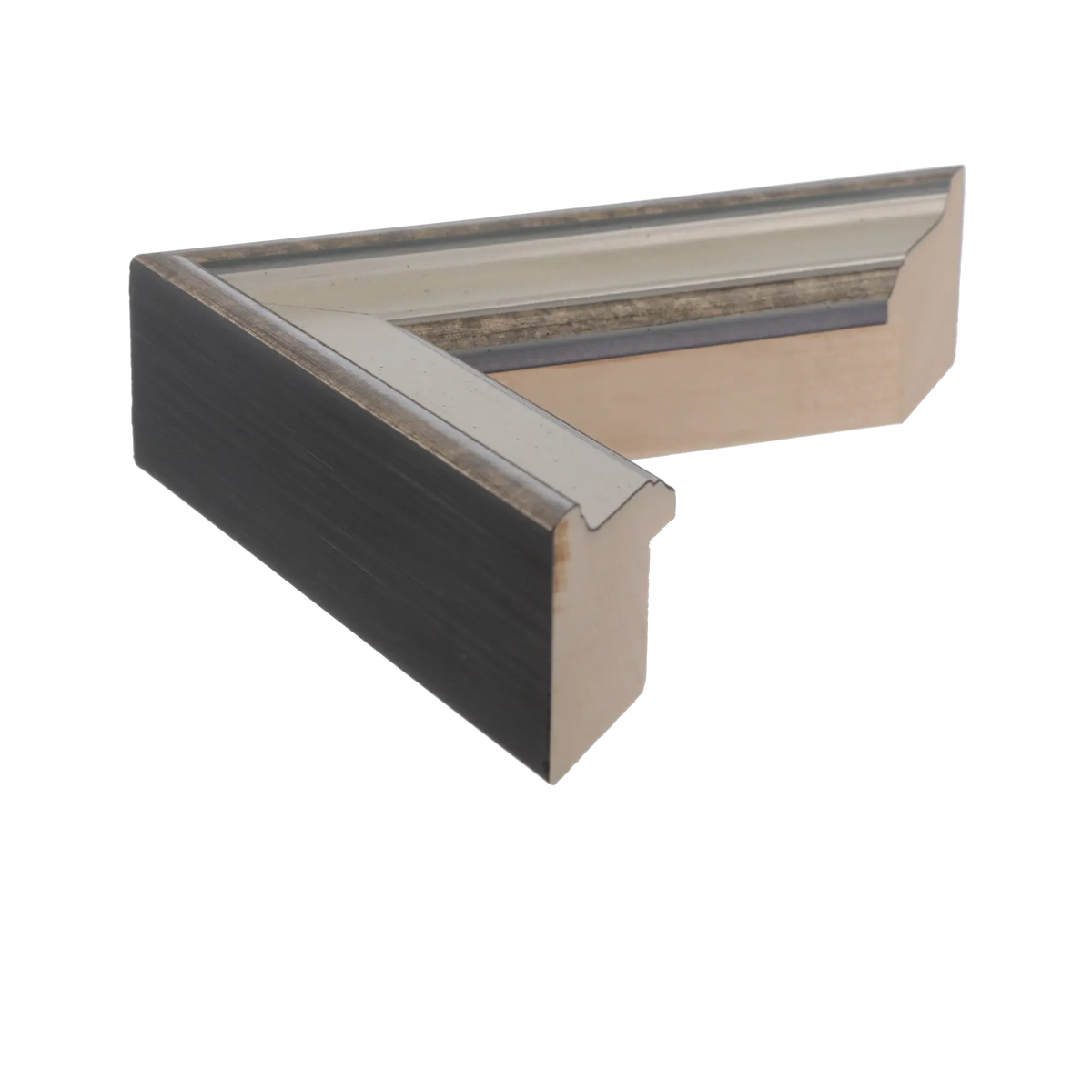 Side view of Majestic picture frame in silver
