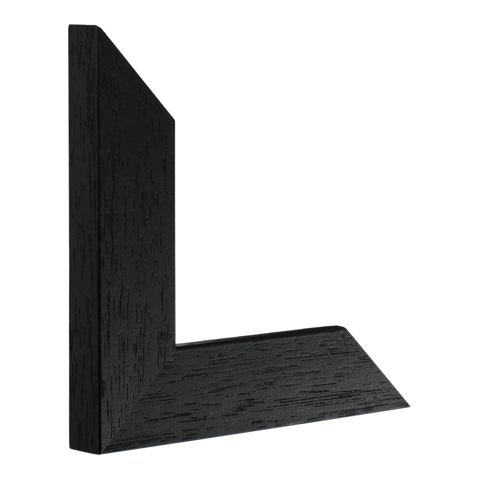 Vertical view of metro black grain picture frame