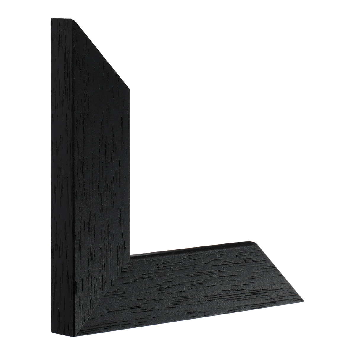 Vertical view of metro black grain picture frame sample