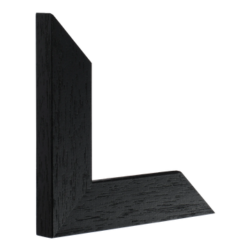 Vertical view of metro black grain picture frame sample